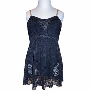 Dance Costume Black Lace Sequin Dress Size CL